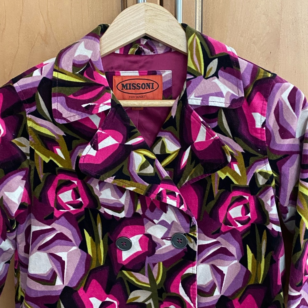 Missoni for Target teen junior girls velour coat with abstract floral XL *RARE*